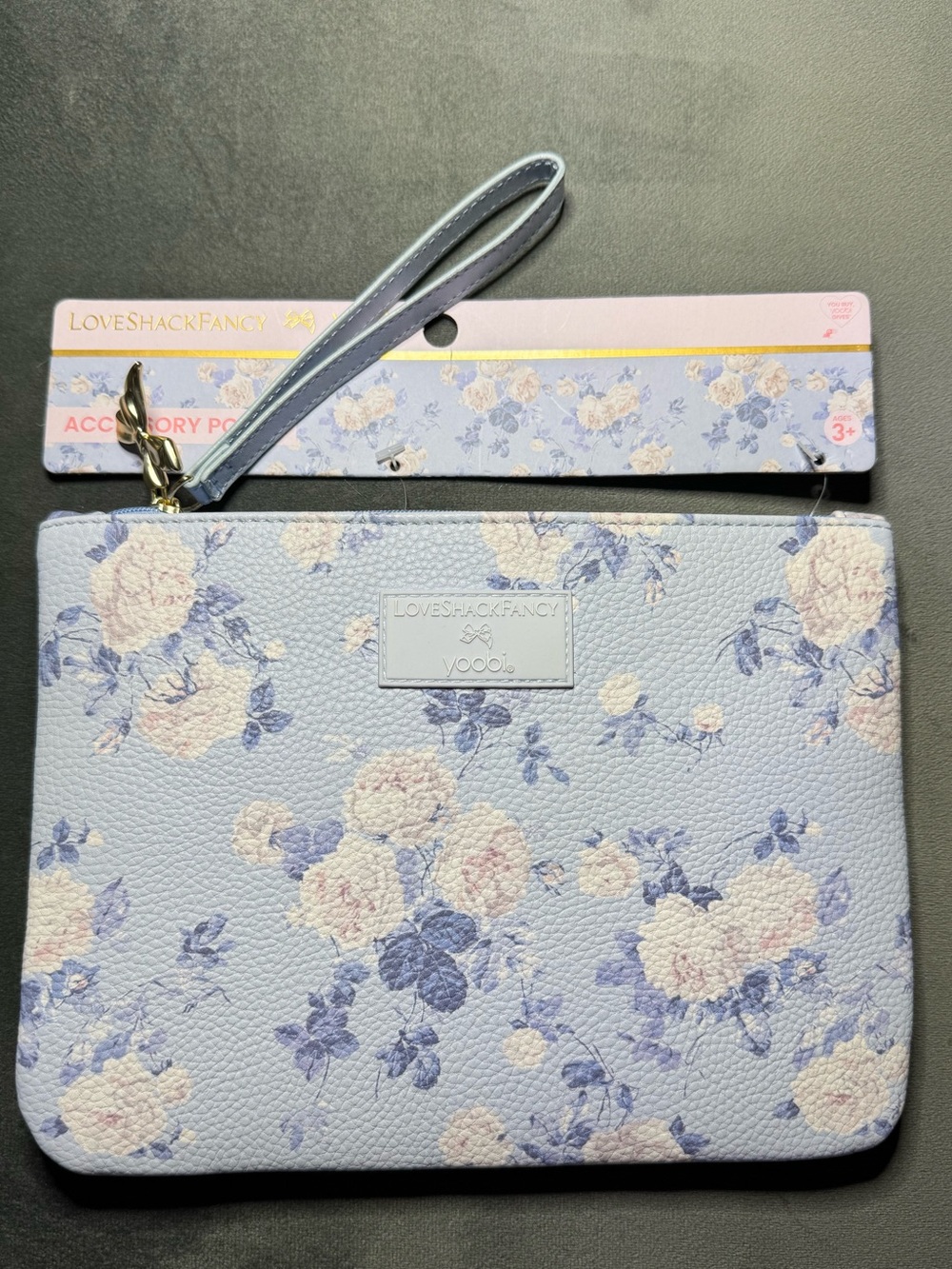 LoveShackFancy Light Blue Floral Pencil/Accessory Pouch